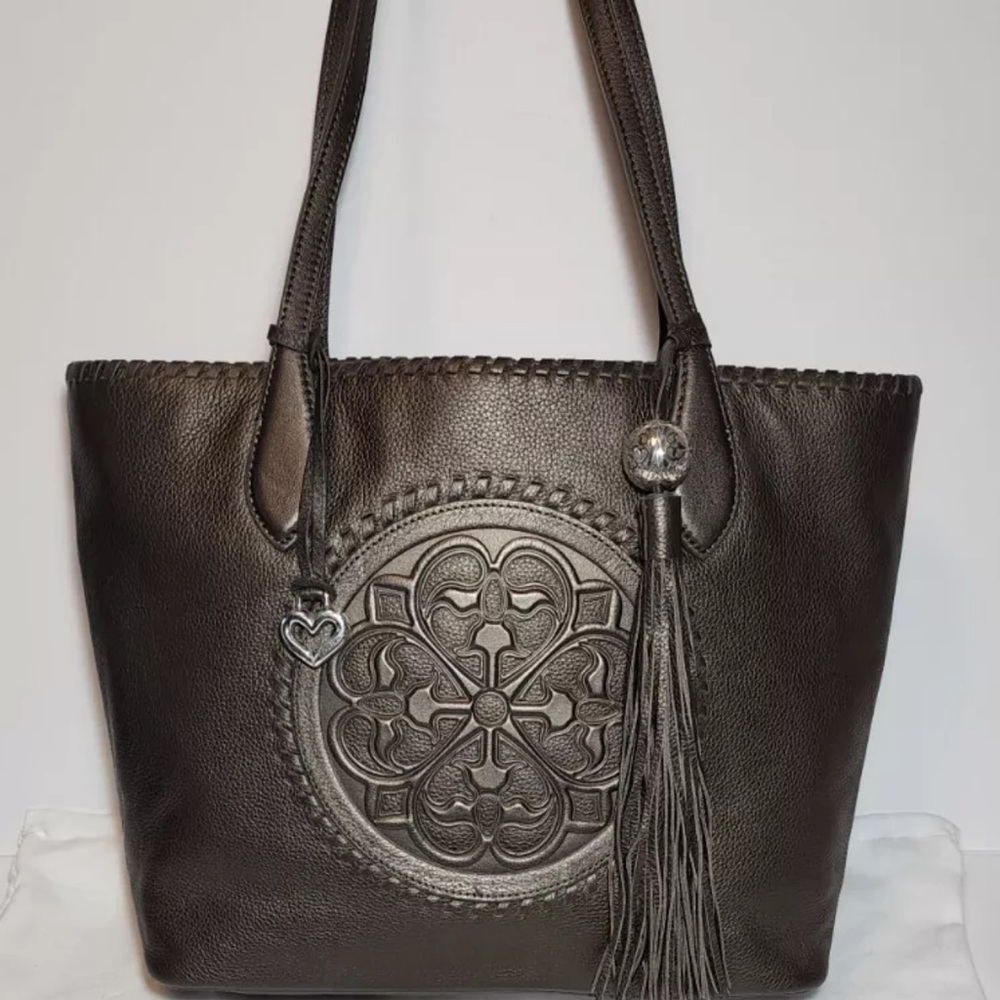 Brighton Ferrara Gabriella pewter medallion tote.